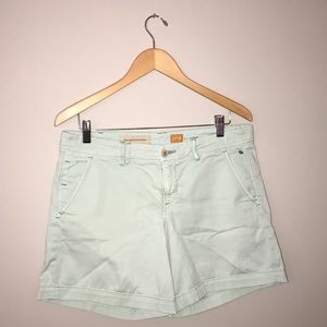 Anthropologie Mid Rise Mint Green Shorts